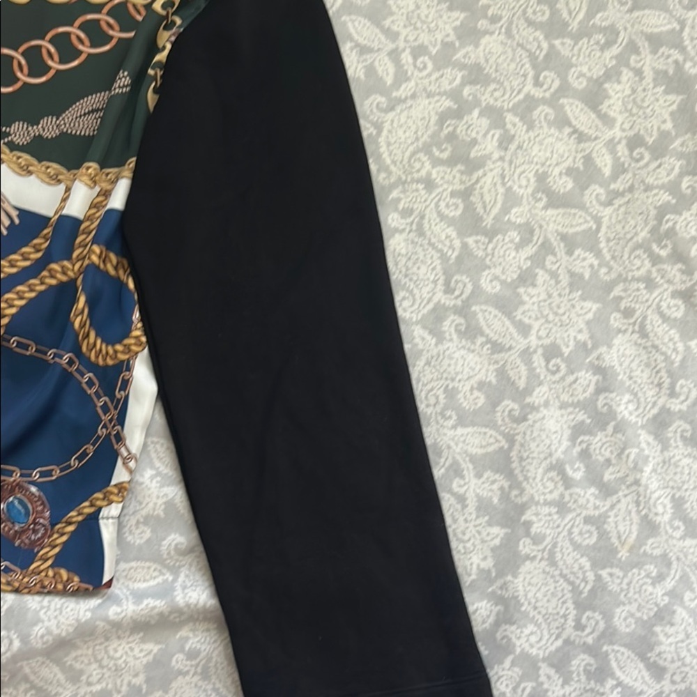 Zara Colorblock Chain Print Blouse - Picture 7 of 8
